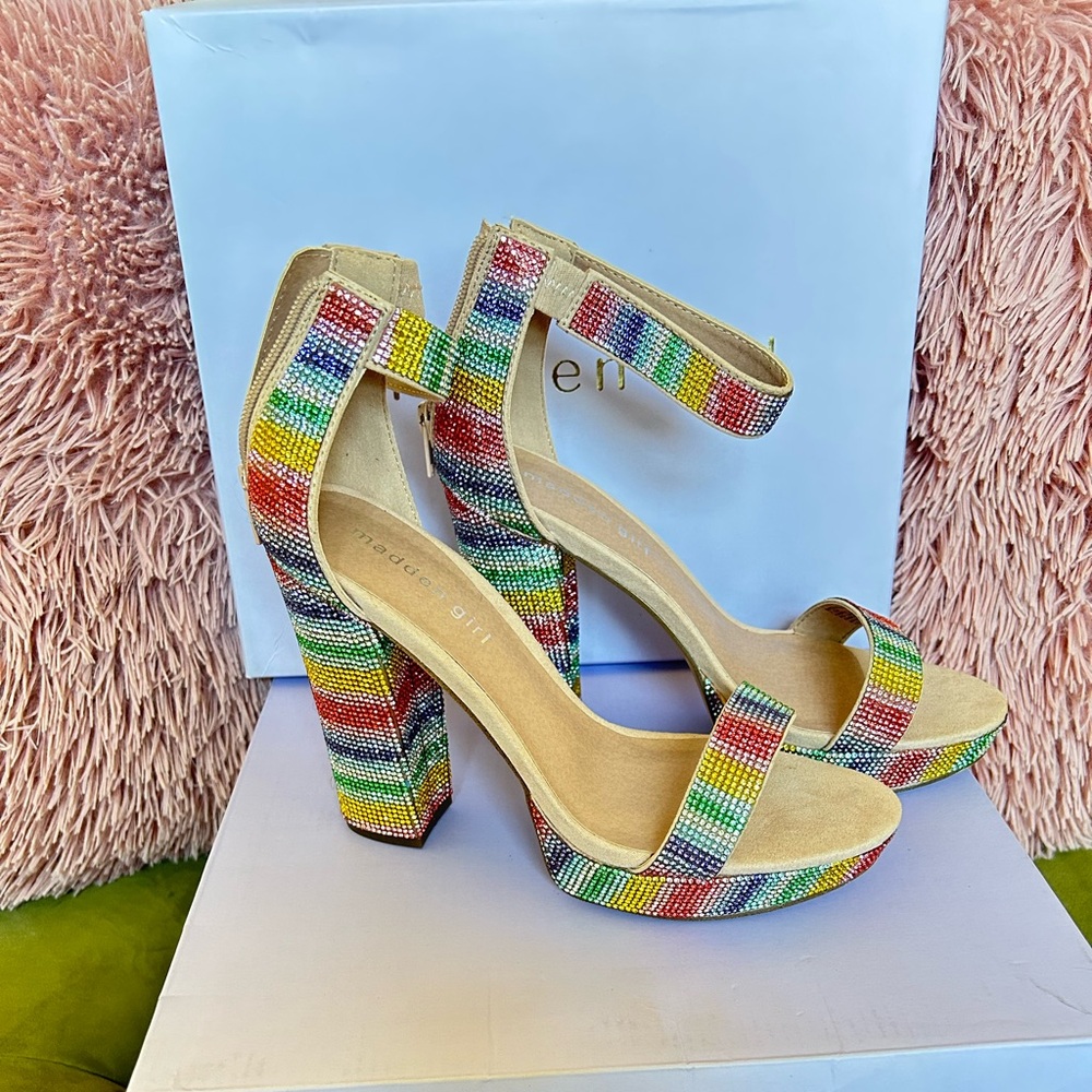 Madden Girl Siren Rhinestone Ankle Strap Sandal : Size 7.5